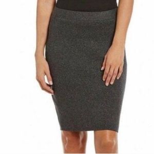 Eileen Fisher Wool Knit Skirt, dark charcoal gray, size PM